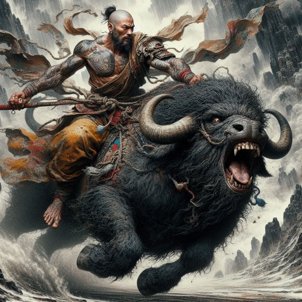 Shaolin Monk On A Raging Bull