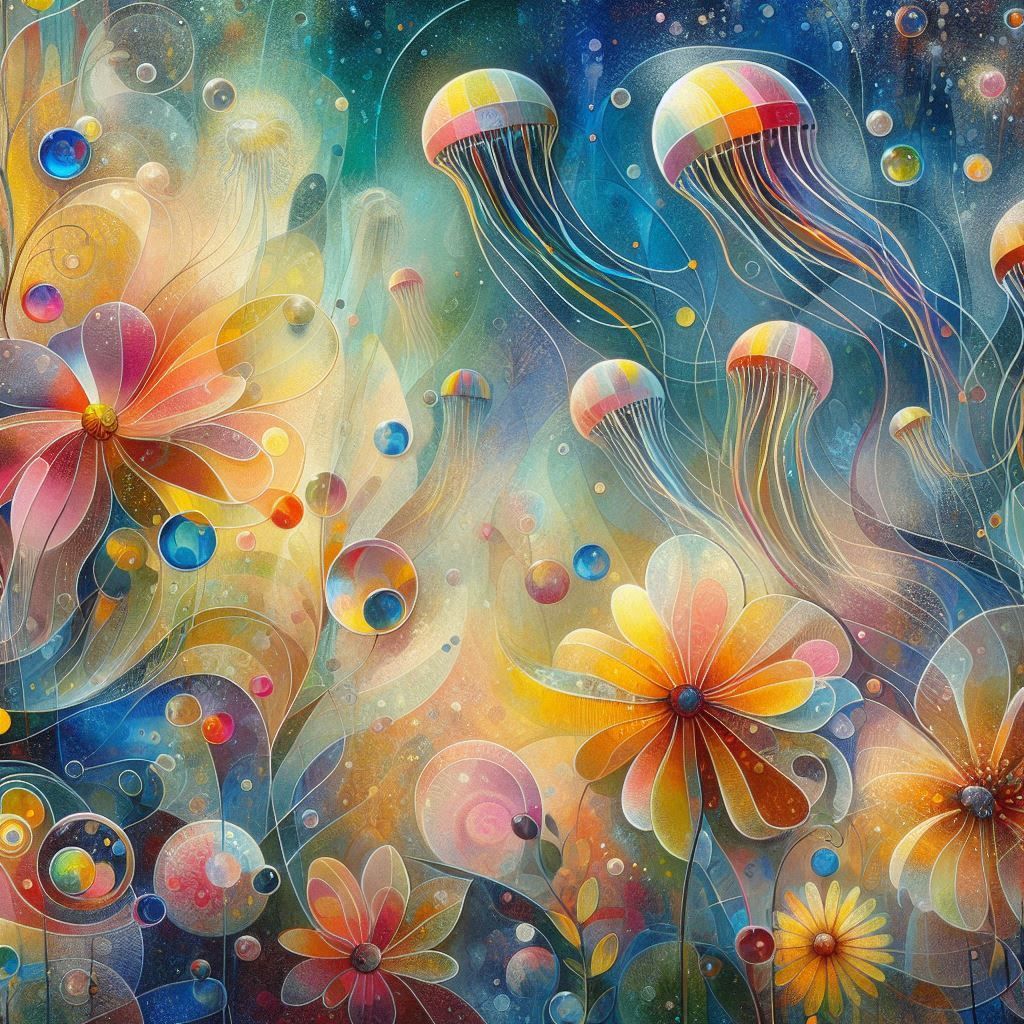 Flowers and jellyfish