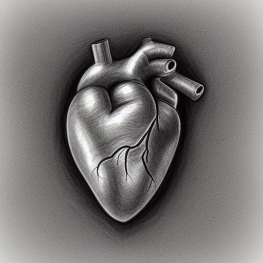 heart, pencil sketch art-style