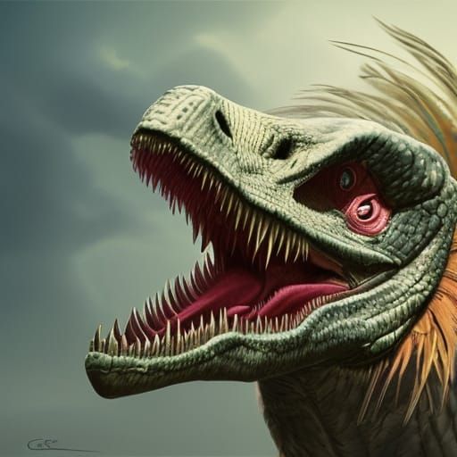 An angry veloci raptor - AI Generated Artwork - NightCafe Creator