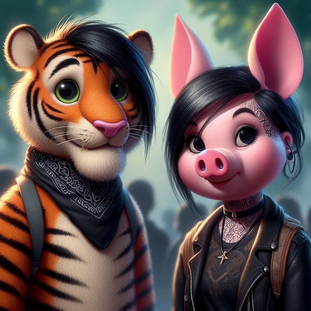 Emo kid piglett and tigger