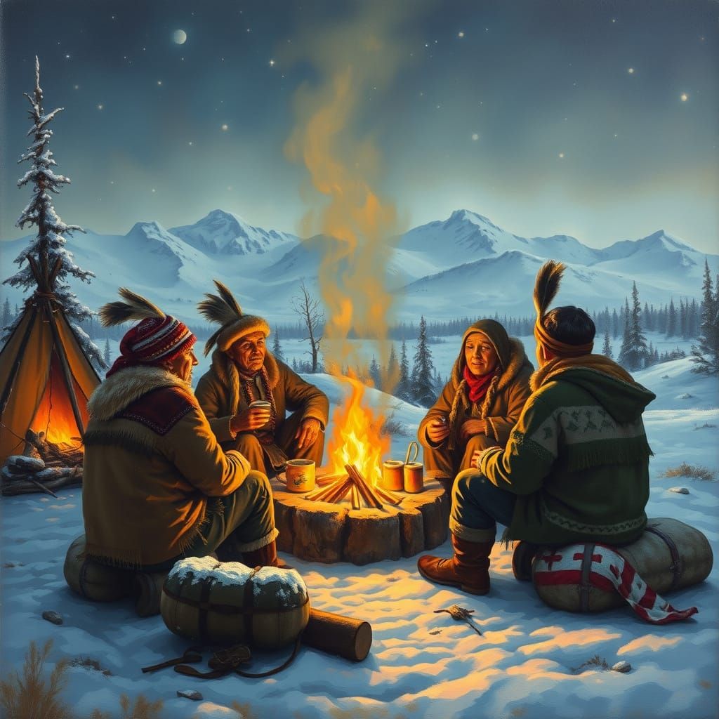 Winter campfire  by @Nazarii