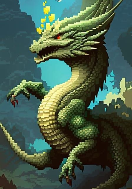 pixel dragon - AI Generated Artwork - NightCafe Creator