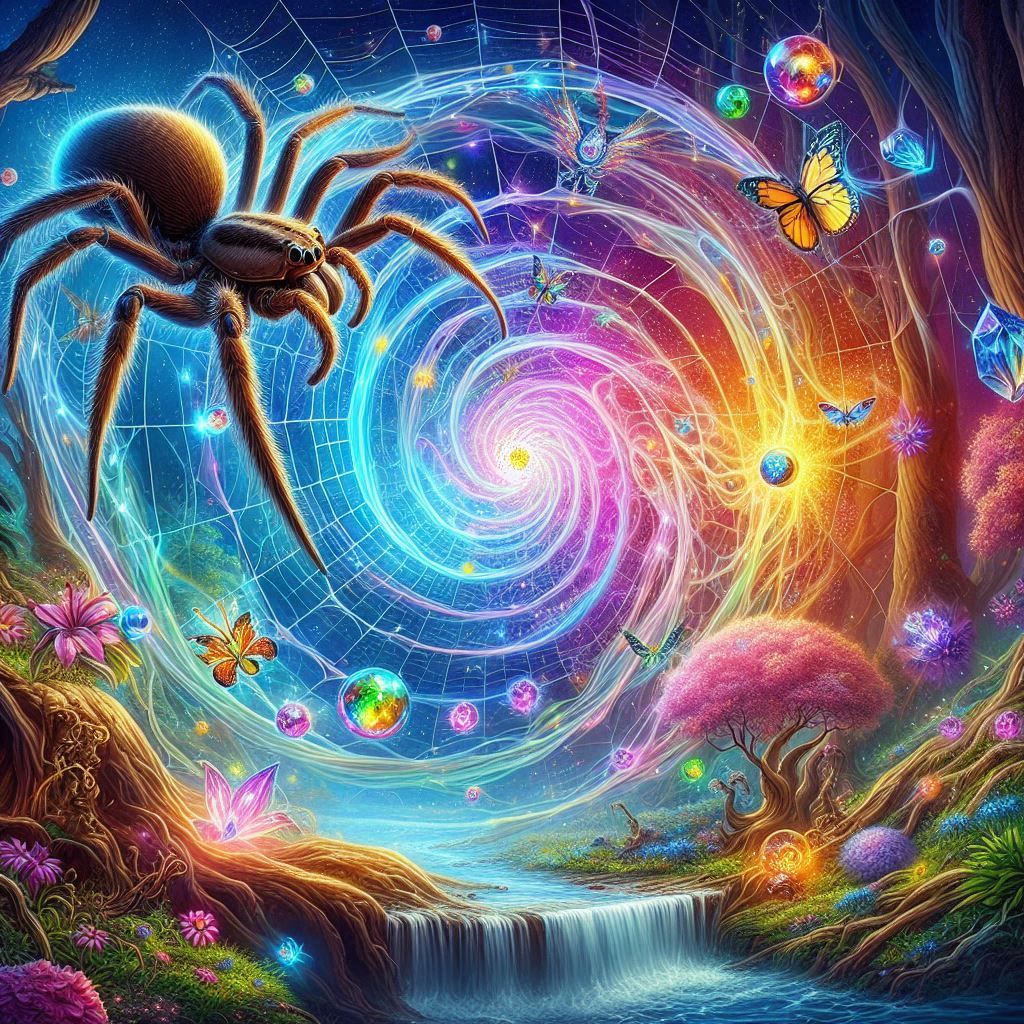 AI Spider bot with a portal to another  parallel universe