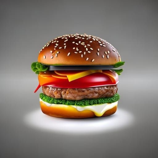 Highly detailed realistic futuristic burger - AI Generated Artwork ...