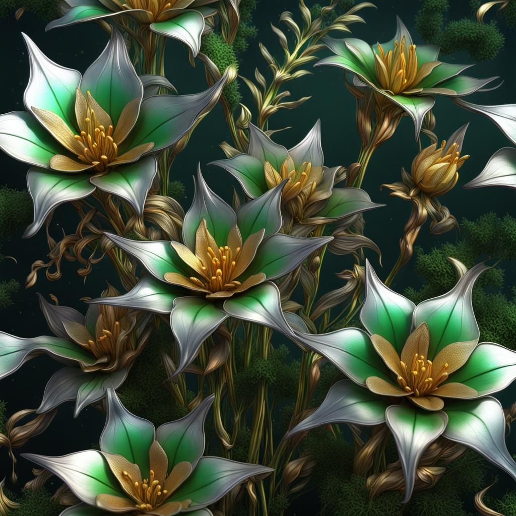 Sterling sliver and gold Stargazers  by @Bama