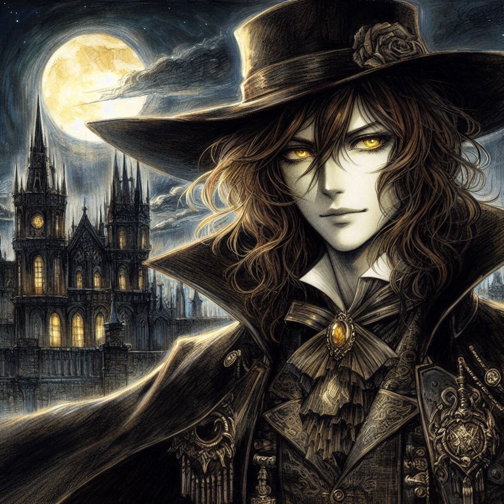 Vampire Hunter D in the style of Ayami Kojima