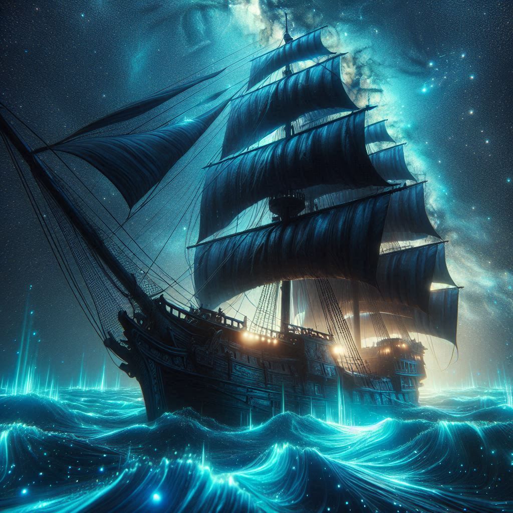 Sailing into the night lights