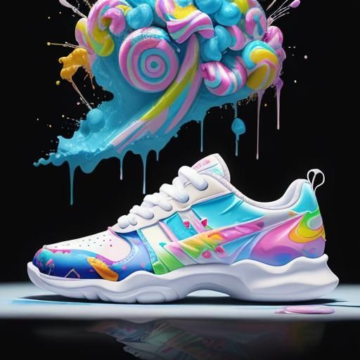 Epic white tennis shoe candy art 