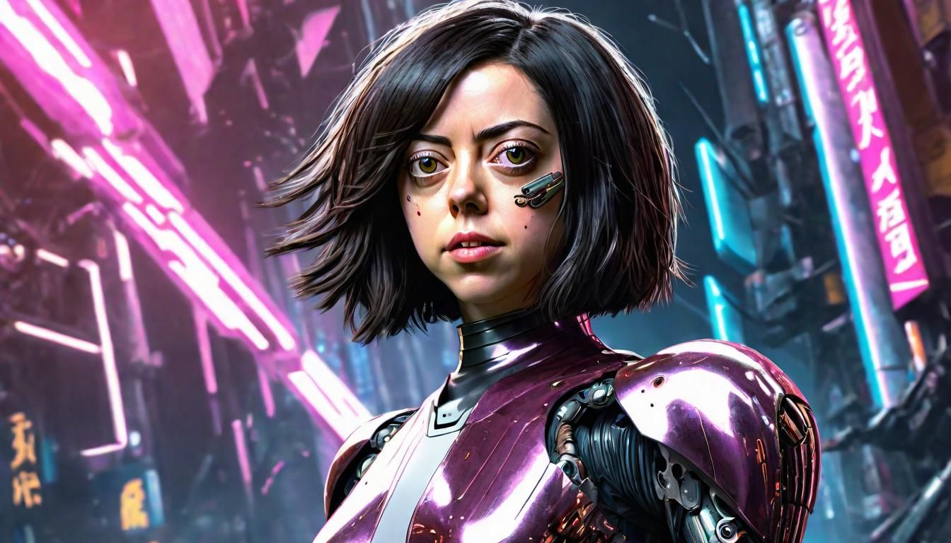 Anime girl Aubrey Plaza as Alita Battle Angel, cyberpunk, futuristic,  scifi, psychedelic, 14k CG Wallpaper - AI Generated Artwork - NightCafe  Creator