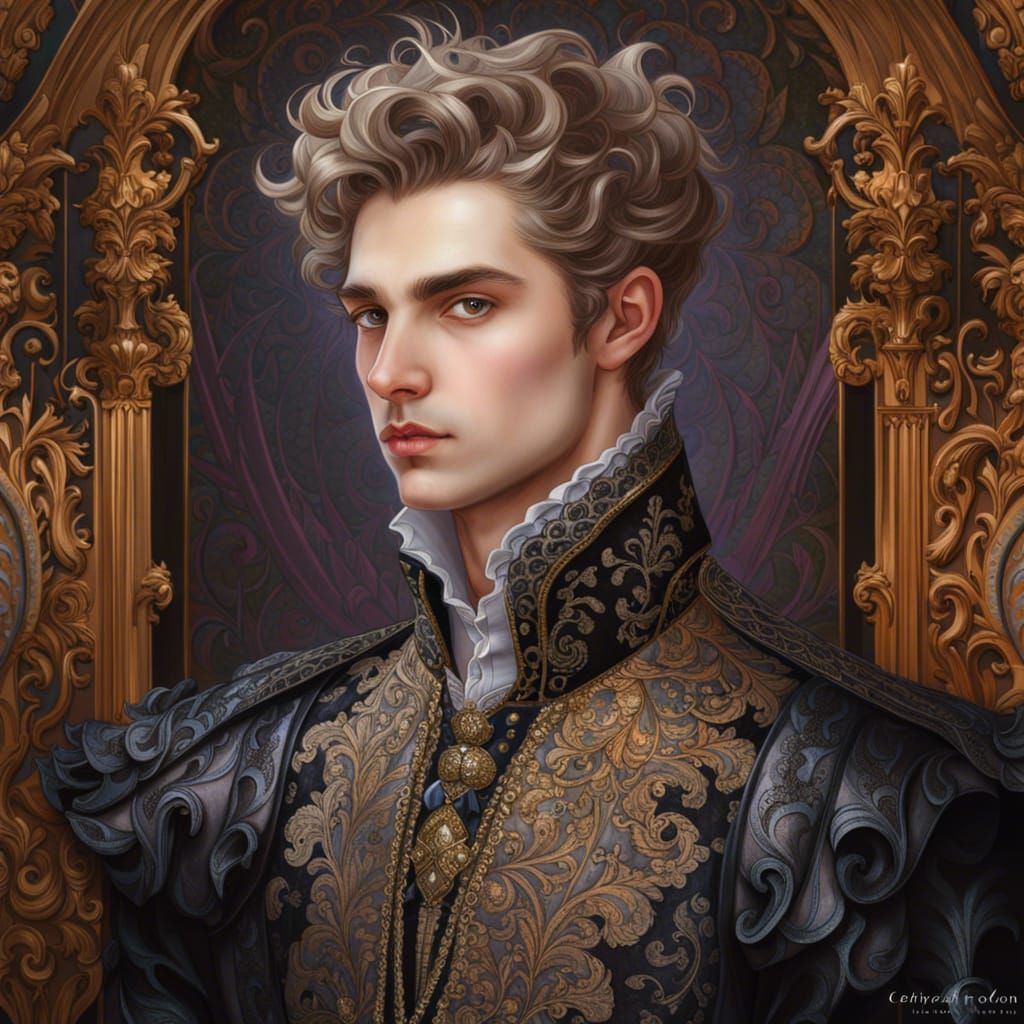 Portrait of a Baroque Prince in Regal Clothes - AI Generated Artwork ...