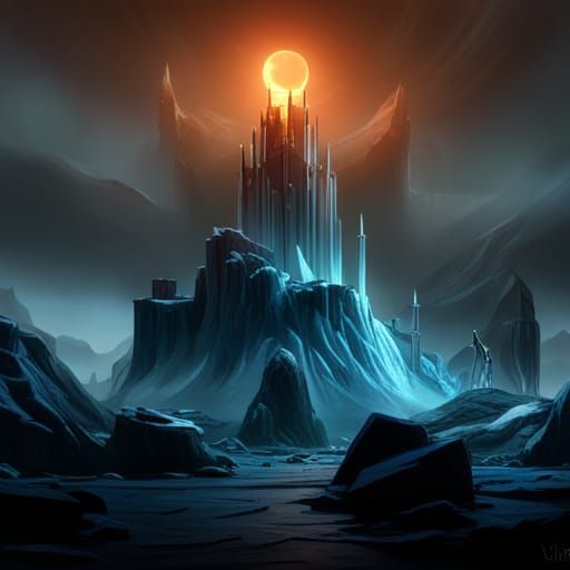 fireballs soar over the ice castle, but the flag still flies...