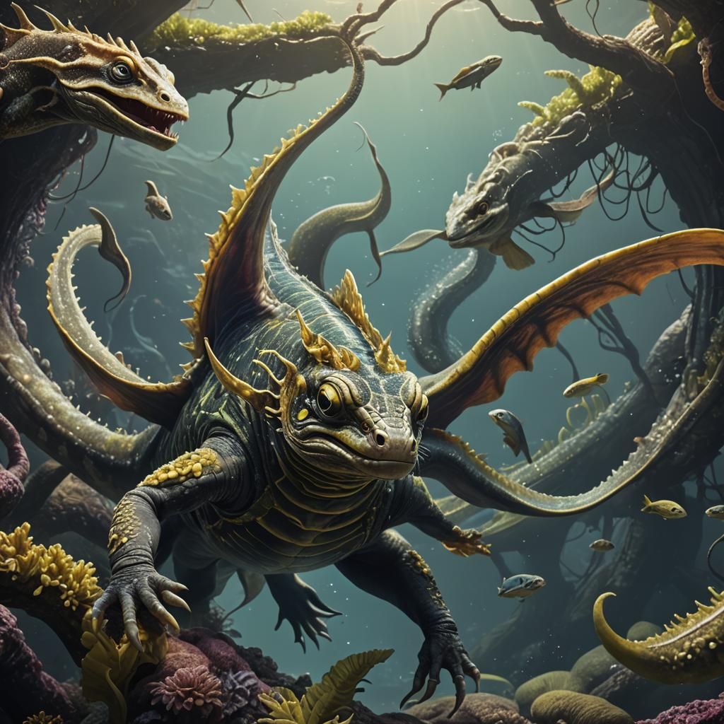 Winged moray eel alien hybrid