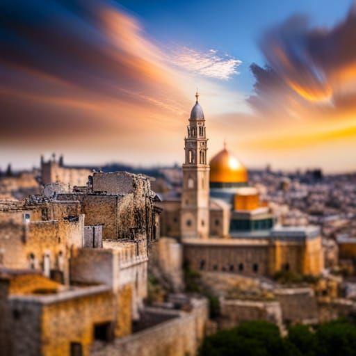 Jerusalém Israel no dia do apocalipse volta de jesus trombet...