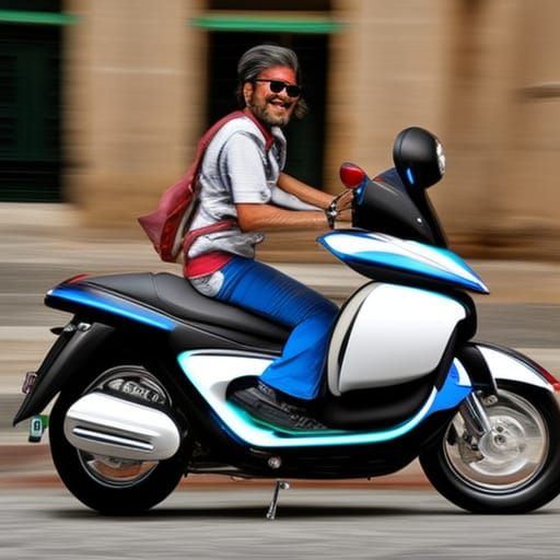 Ein Piaggio Mofa aus led