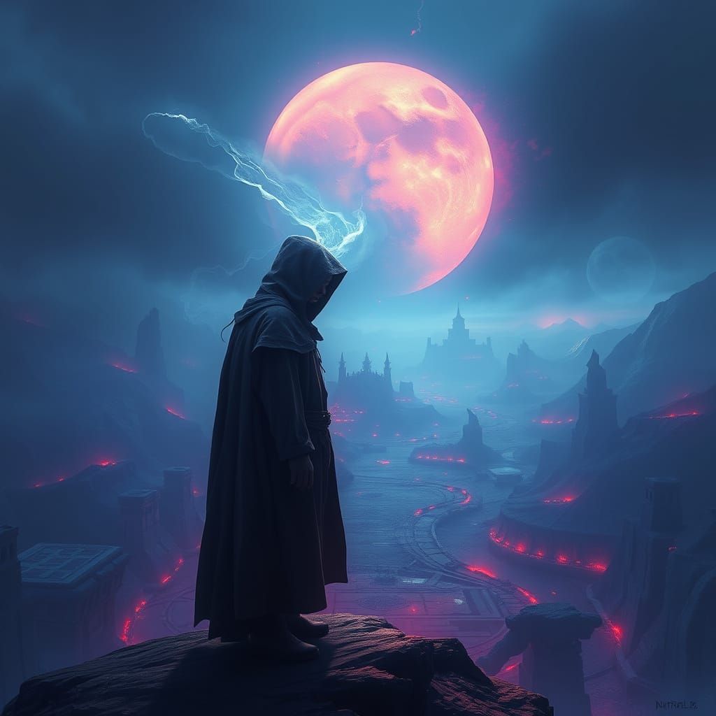 Serenity in Desolation: A Post-Apocalyptic Figure Contemplat...