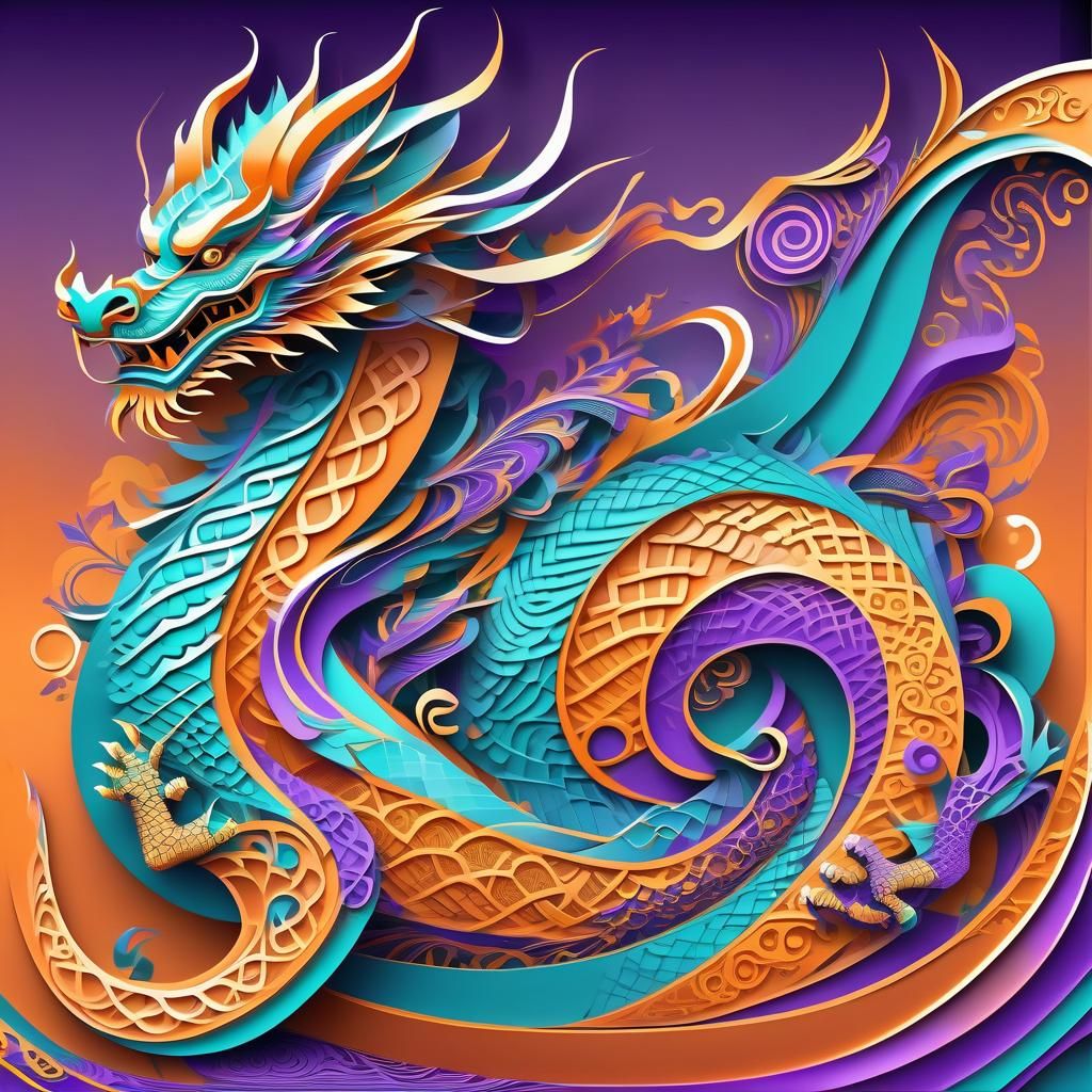 Symphony of Scales: An Abstract Dragon Emerges