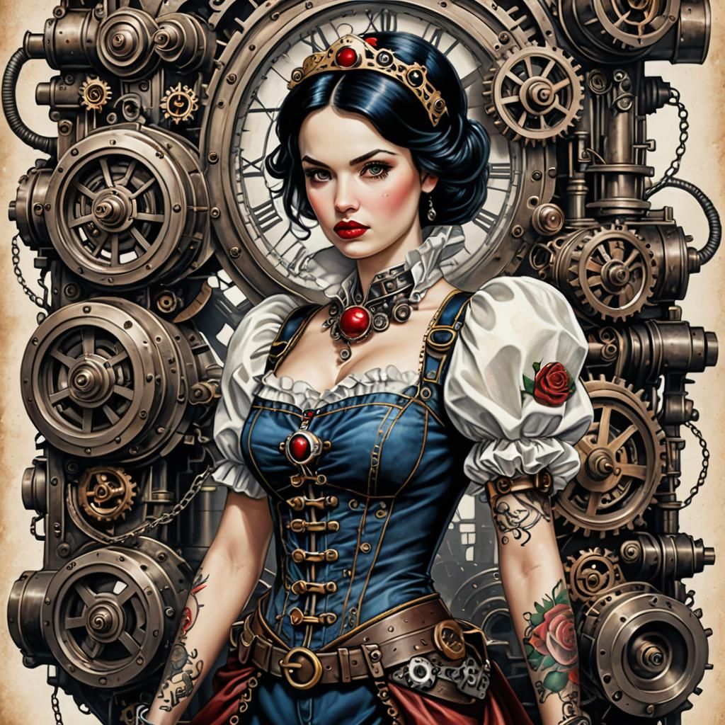 Snow White goes Steam Punk   by @Leeki