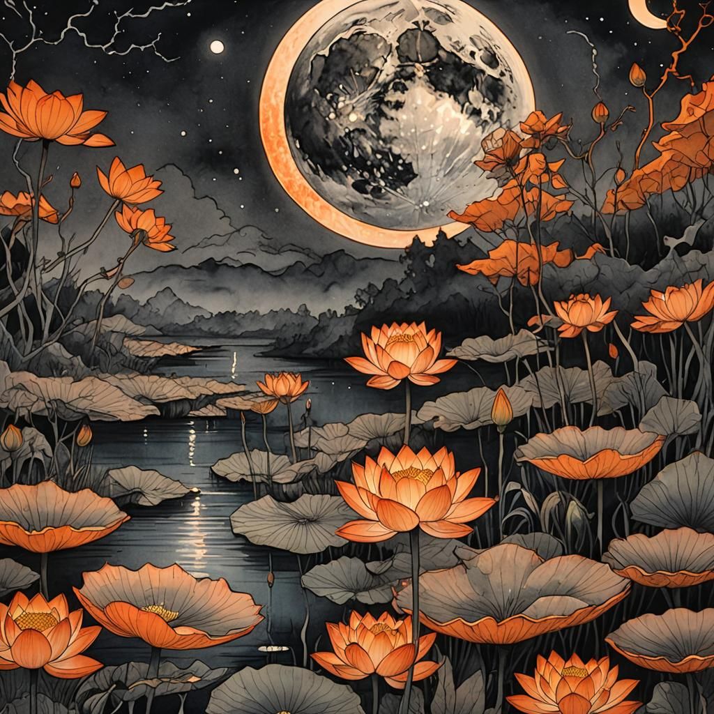 orange lotus  by @Lostmark