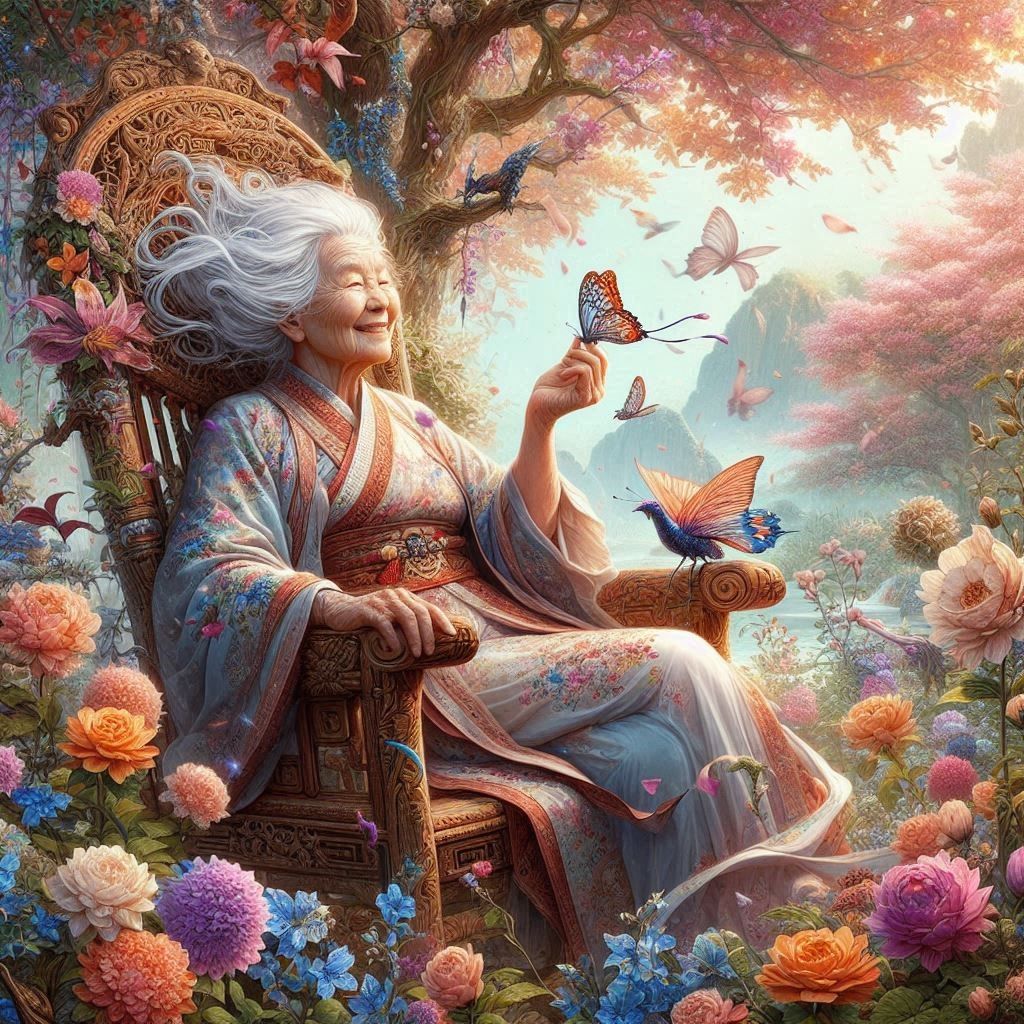 chinese woman in a chair