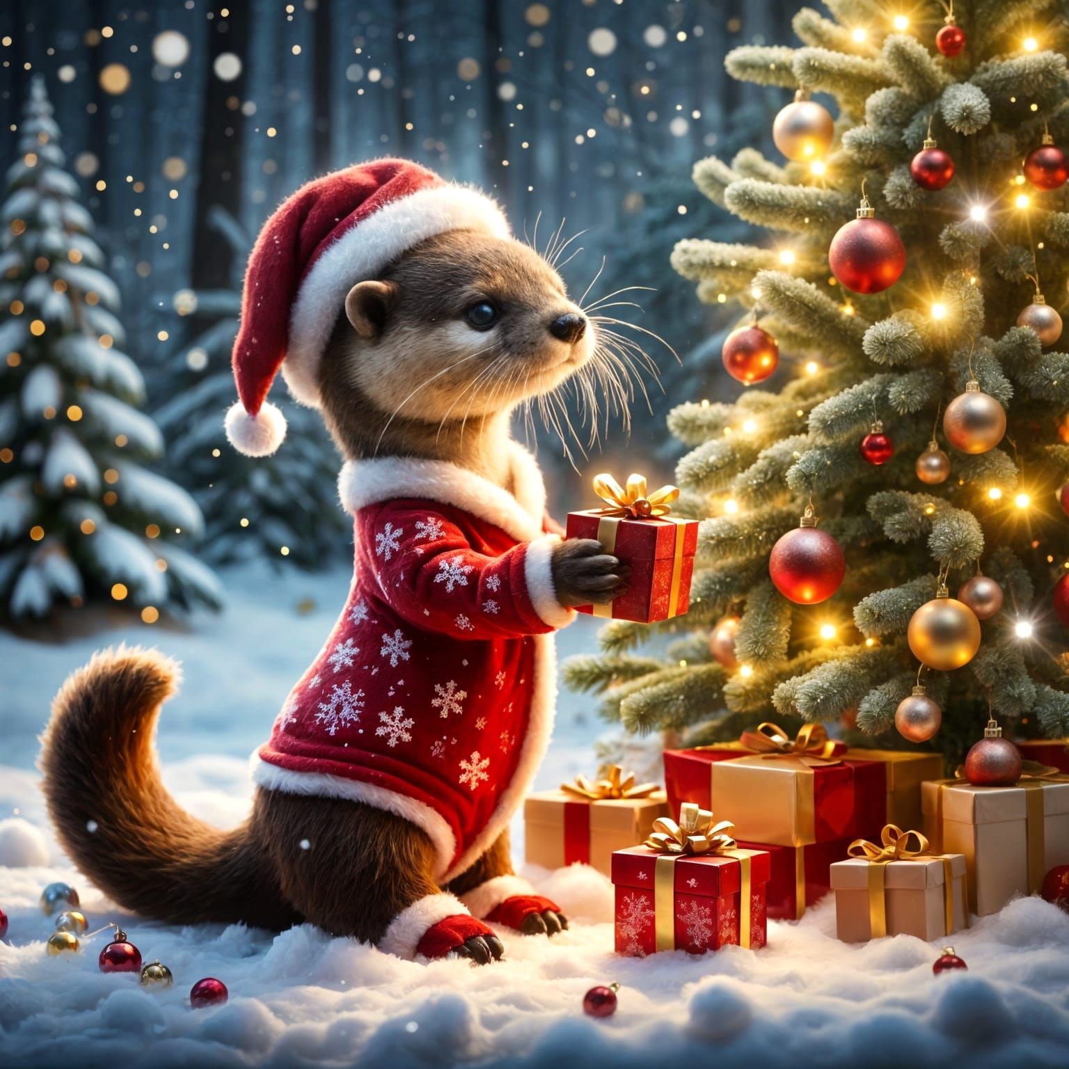 <lora:FiosFantasyXmas:1.0> Ollie's First Xmas!!