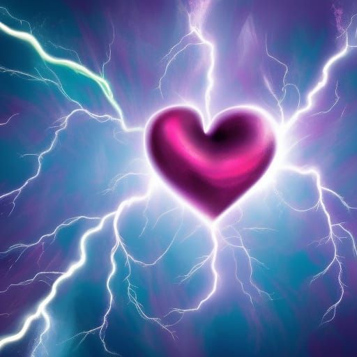 lightning heart AI Generated Artwork NightCafe Creator