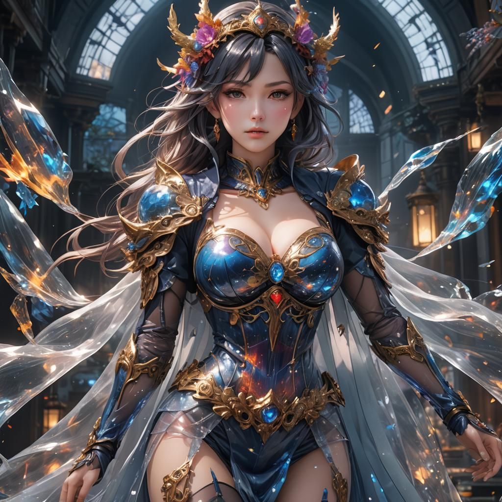 Woman, anime style, huge breast, transparent clothes, full body - AI  Generated Artwork - NightCafe Creator