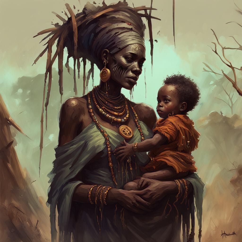 Mother and child  by @Qwertycus