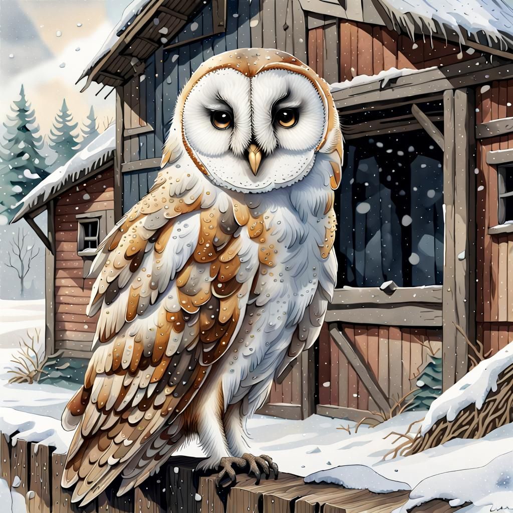 Barn Owl 🦉   by @GreenNails 