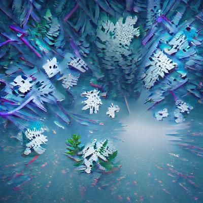 snowflake forest 8k resolution artwork