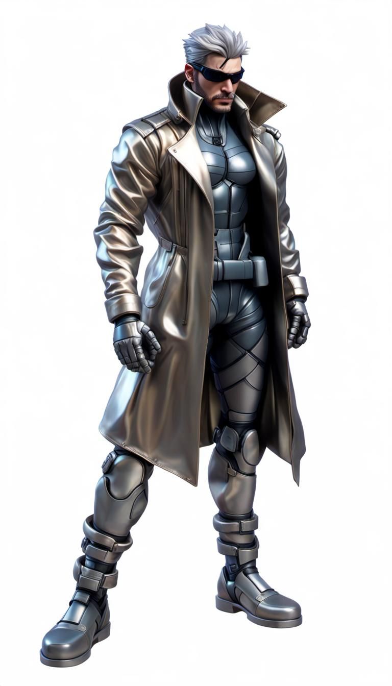 pixar style, a crystal sculpt of cool Solid Snake cyberpunk ...