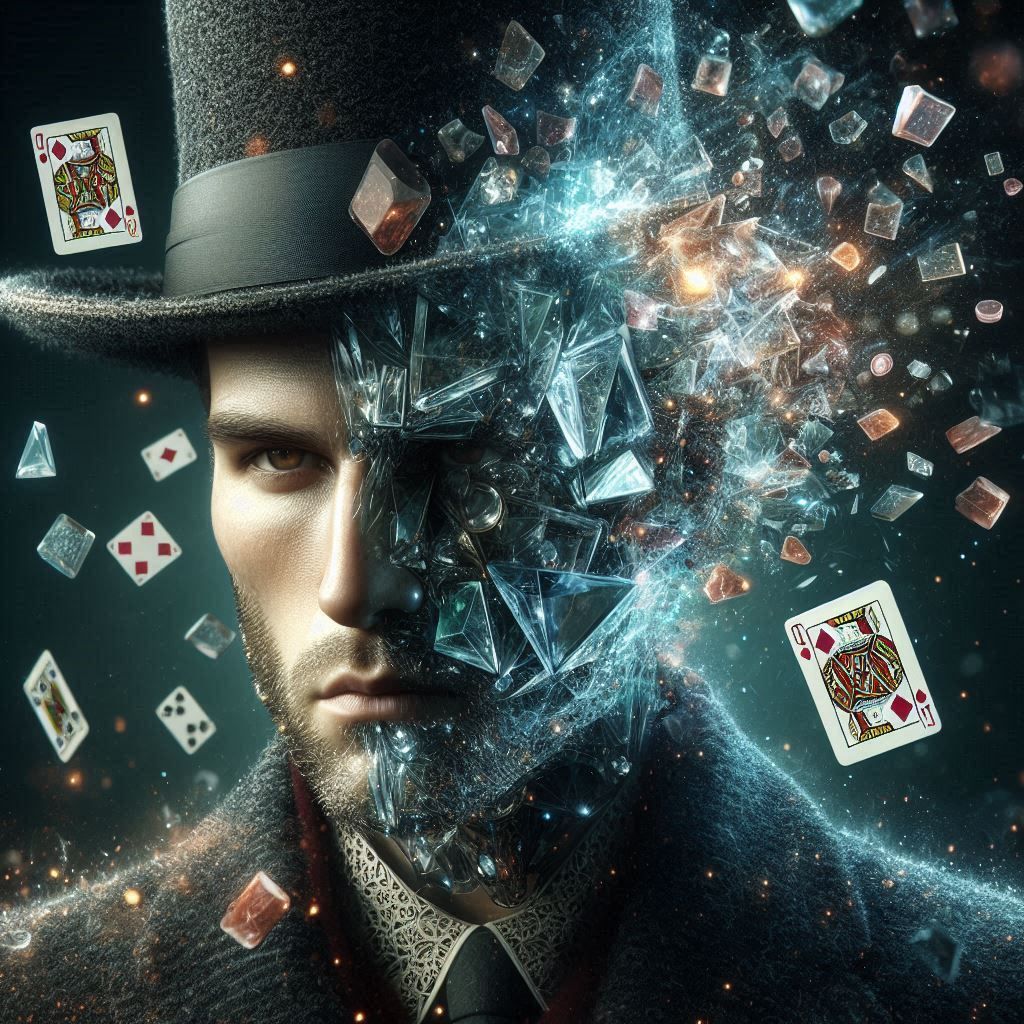 Man of glass and cards