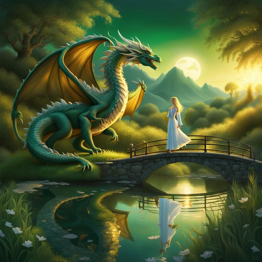 Girl and her Dragon - AI Generated Artwork - NightCafe Creator