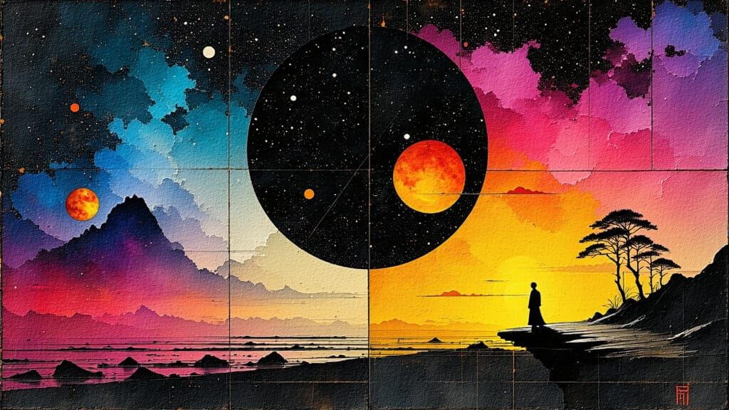 Cosmic Nebula Sculpture in Minimalist Futuristic Style