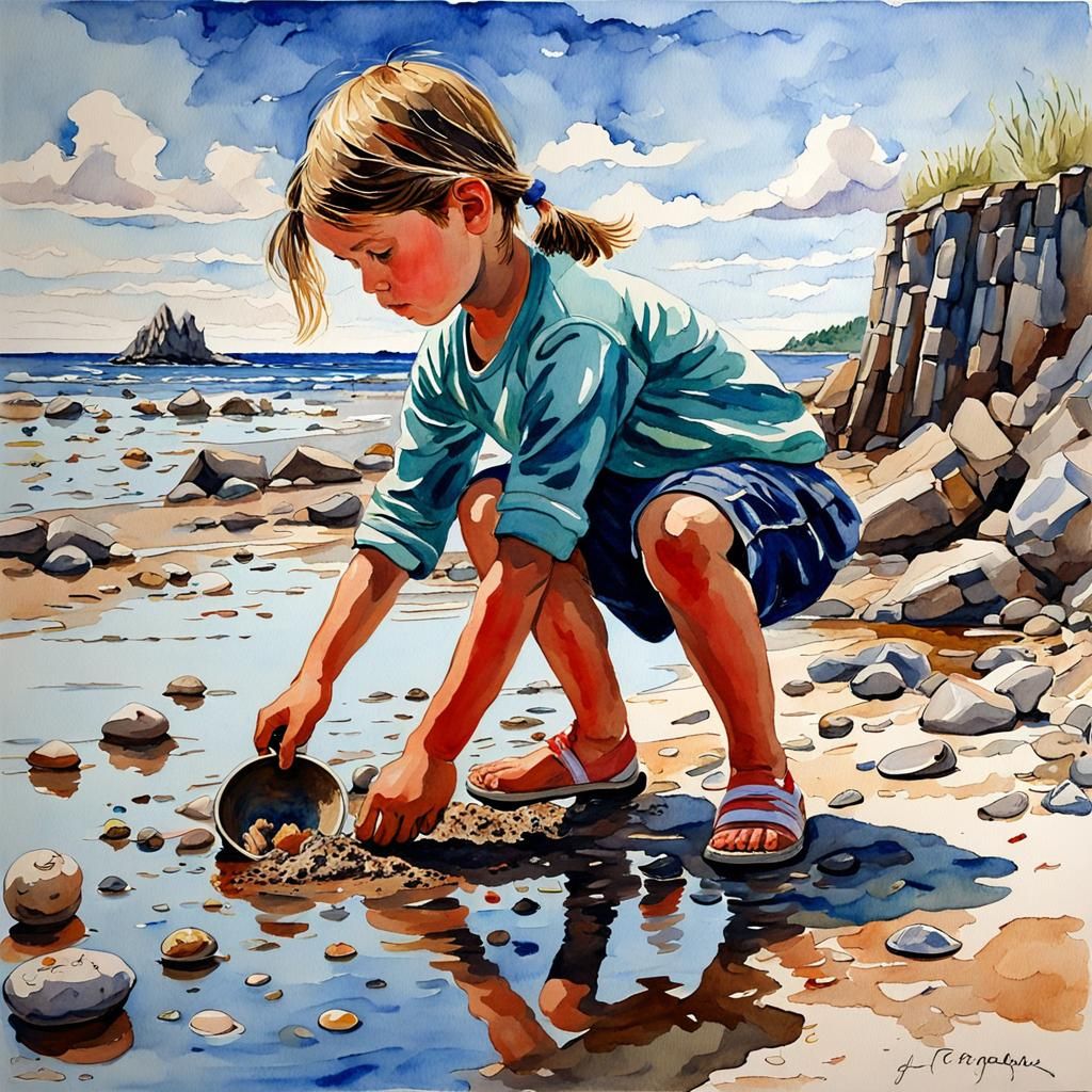 Children exploring tidepools