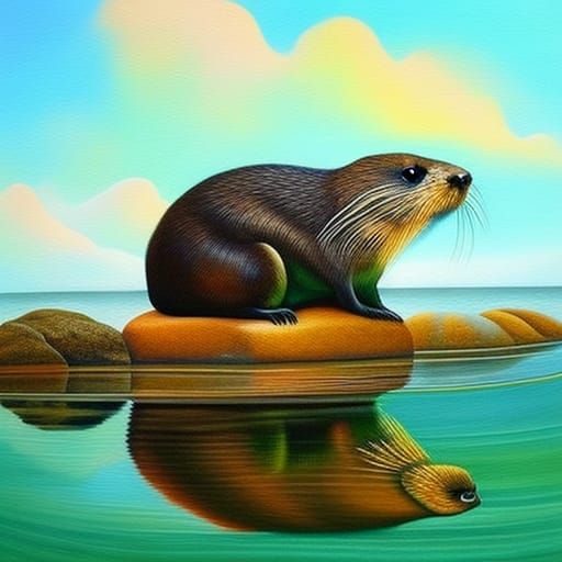 otter in a swimmingpool