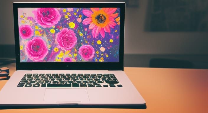 Hipster Style, flowers, laptop