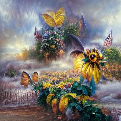 Sunflower and butterflies 🌞