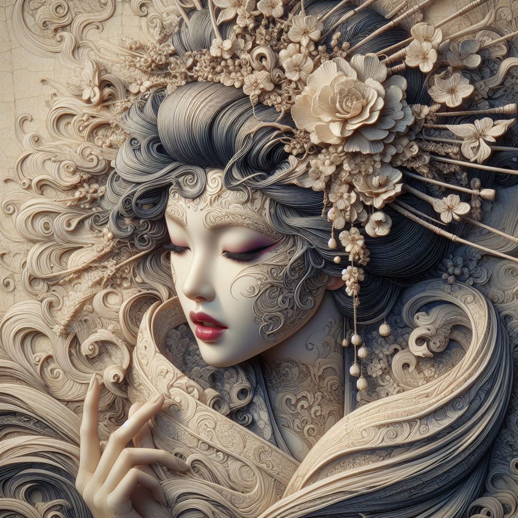 Ivory Geisha Portrait