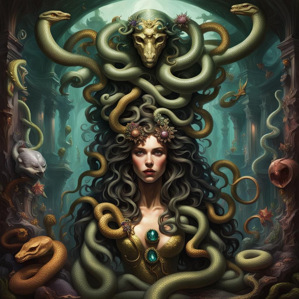 Medusa's Daughter - AI Generated Artwork - NightCafe Creator