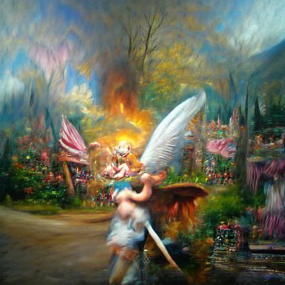 Fire in the Garden of Eden - AI Generated Artwork - NightCafe Creator