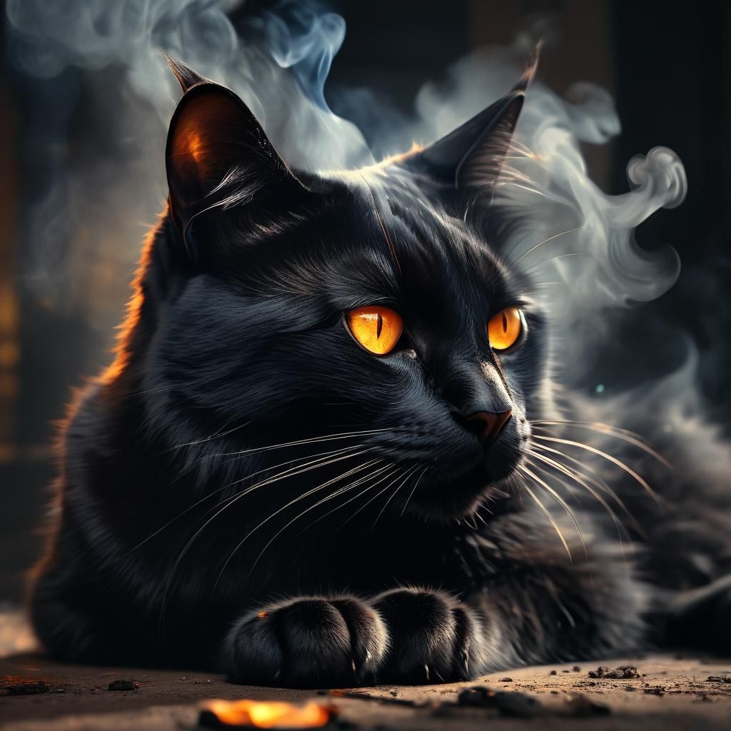 Smoking hot cat  by @Setra134
