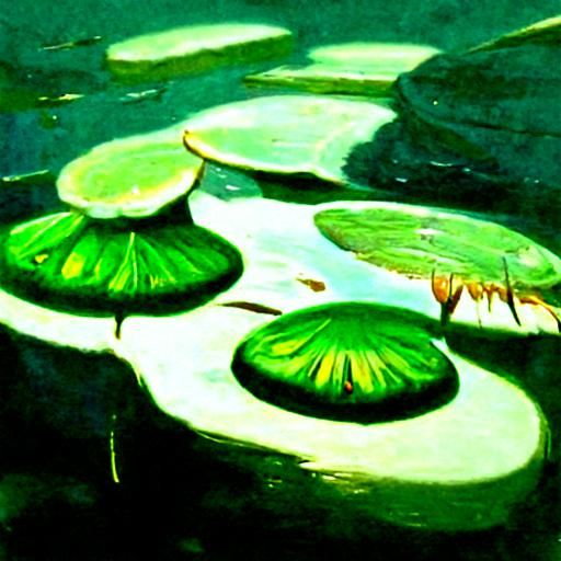 Lily pads on a pond