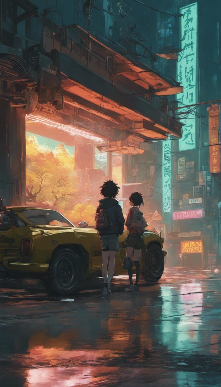 if estudio ghibli and cyberpunk got a son