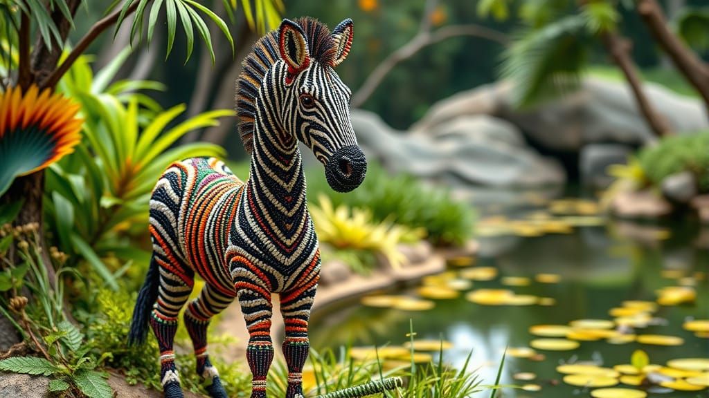African beaded zebra beaded