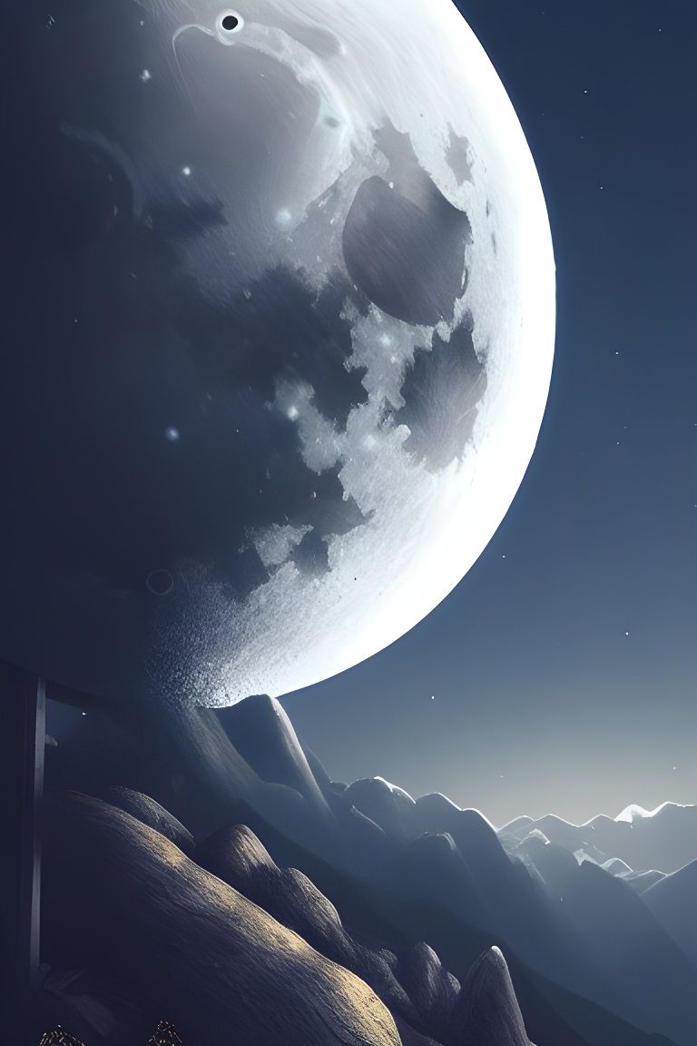 A hyperdetailed full moon in the style of poster art, unreal engine ...