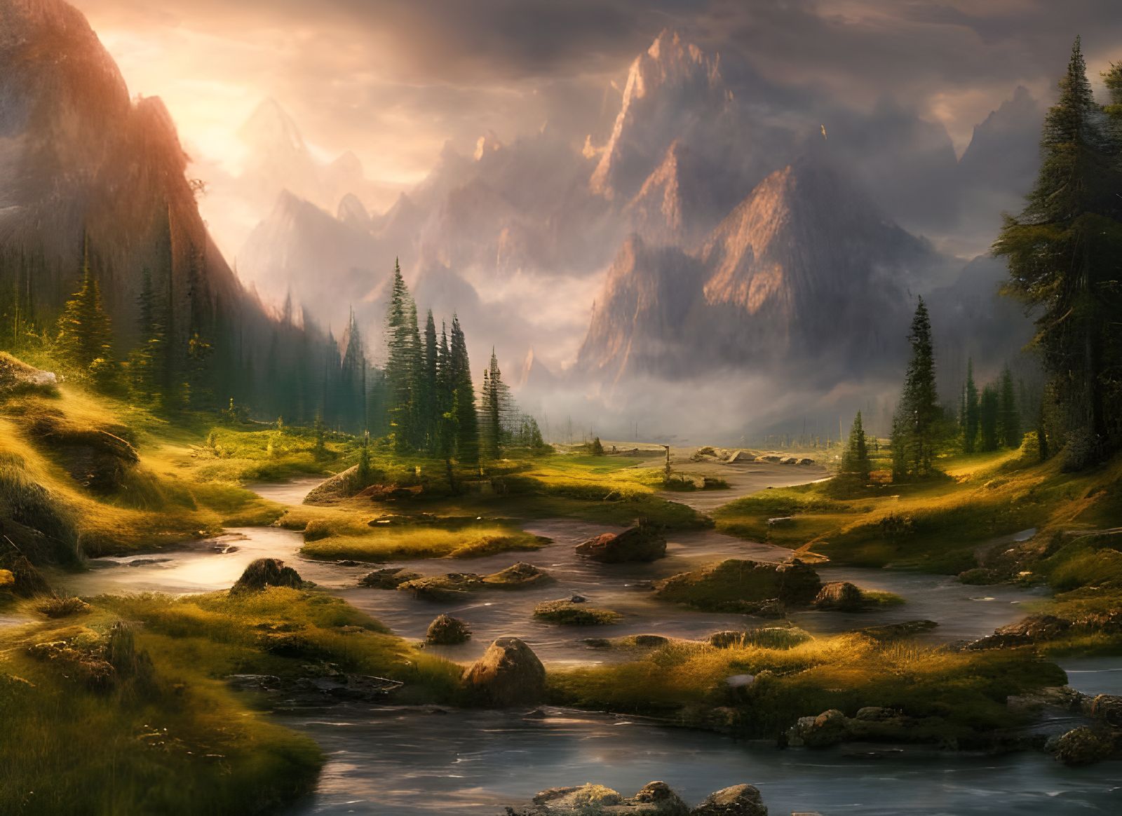 A Mountain Valley A river running through it  by @BIG_J