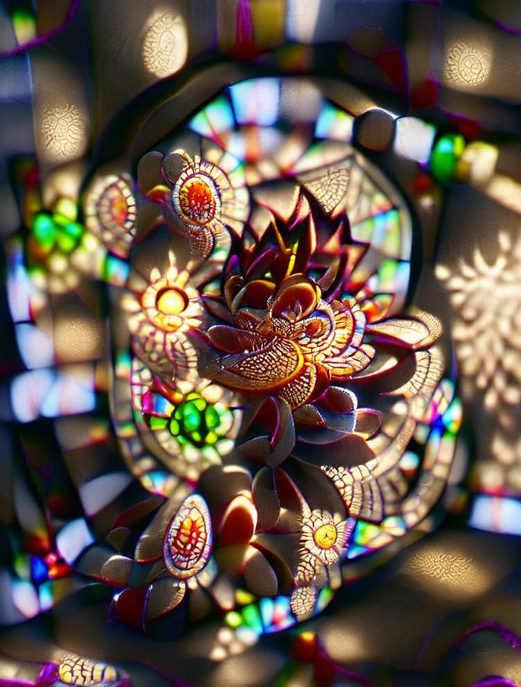 ornate stained glass ajna mandala