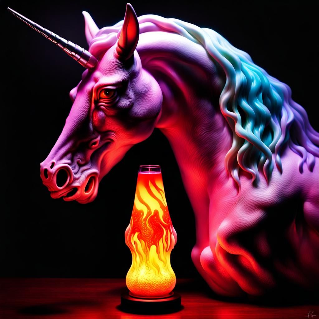 Unicorn Lava Lamp Illuminator AI Generated Artwork NightCafe Creator