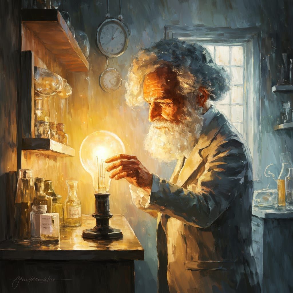  Joseph Swan - early developer of incandescent light bulb   by @BunnyBear 